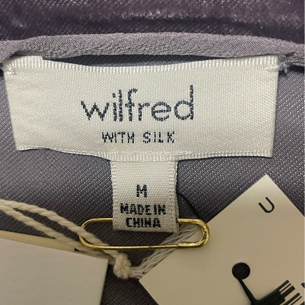 NWT Aritzia Wilfred Michelet black velvet silk blend midi slip dress M - Picture 9 of 11
